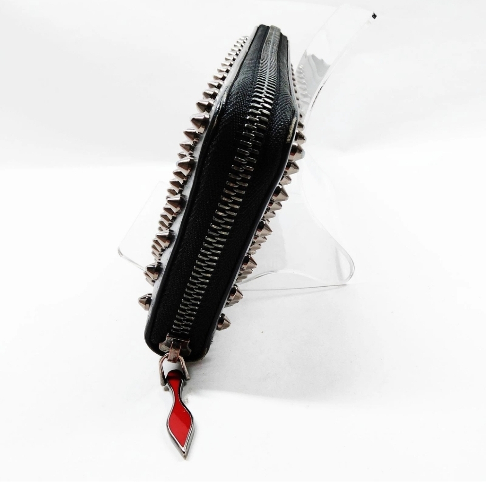 Christian Louboutin Long Wallet Black Leather-AUTHENTIC- EUC - Picture 3 of 9